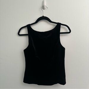 Astr black velvet bow top